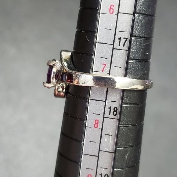 **Final Sale** Silver plated purple stone ring - Picture 7 of 8